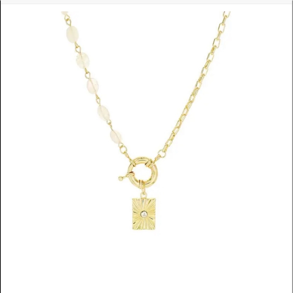Panacea Rose Quartz Starburst Pendant Necklace